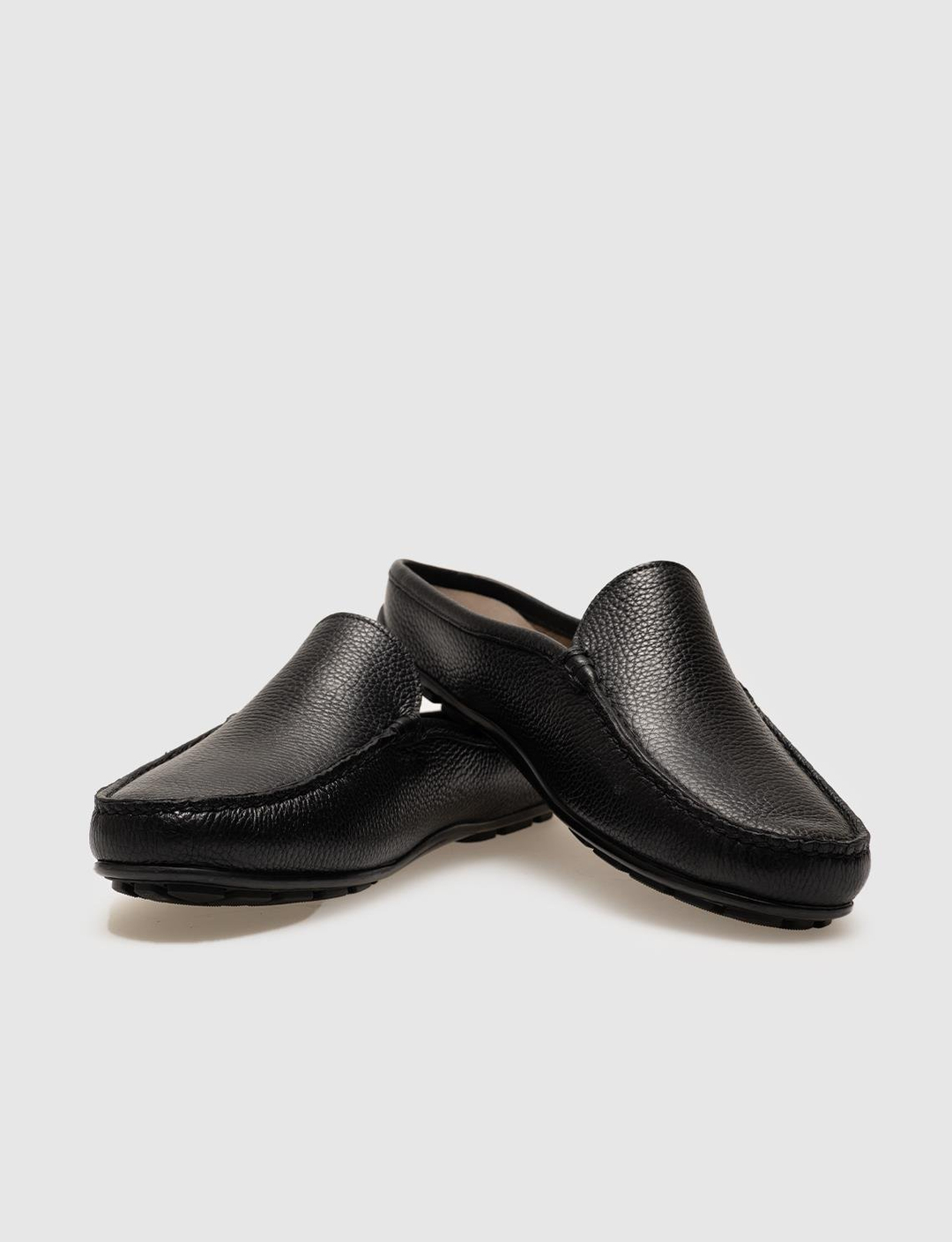 Hakiki Deri Siyah Erkek Günlük Terlik