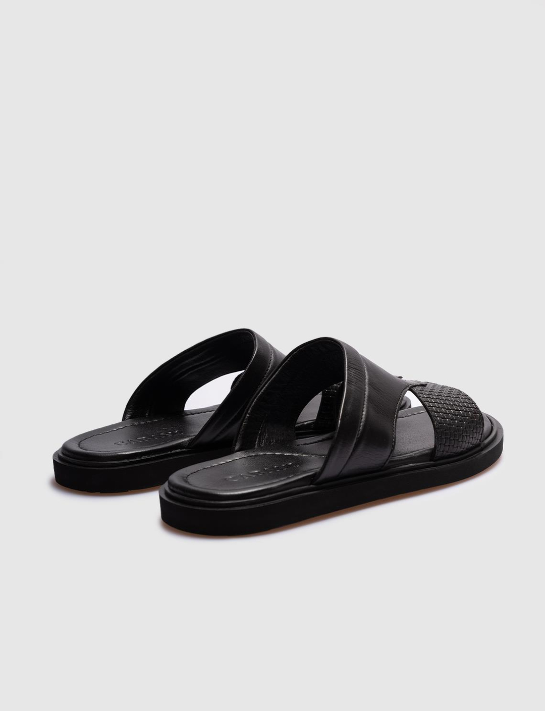 Hakiki Deri Siyah Erkek Günlük Terlik