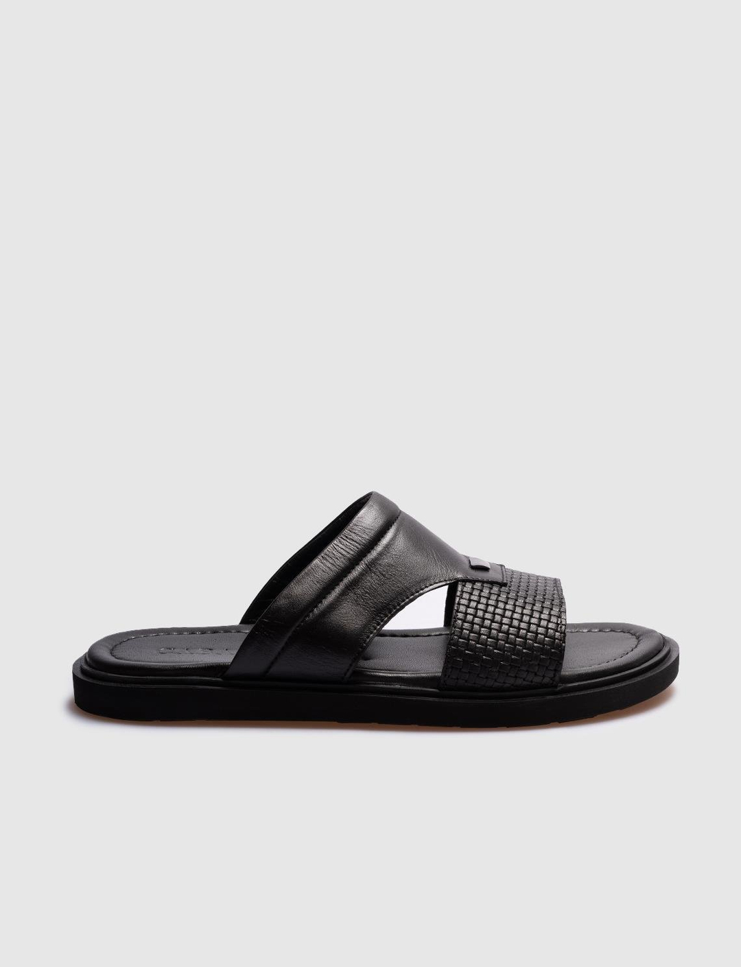 Hakiki Deri Siyah Erkek Günlük Terlik