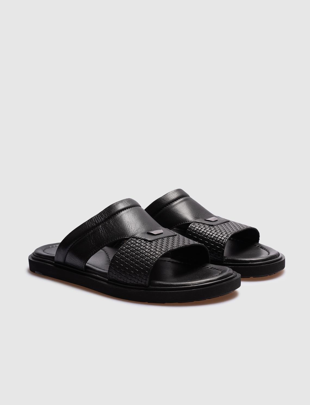 Hakiki Deri Siyah Erkek Günlük Terlik