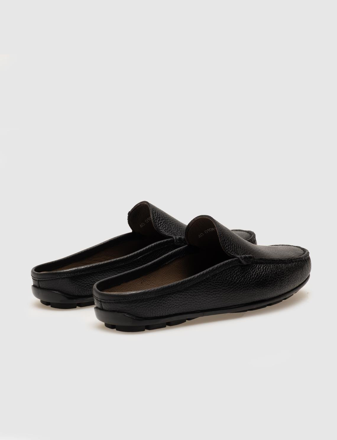 Hakiki Deri Siyah Erkek Günlük Terlik