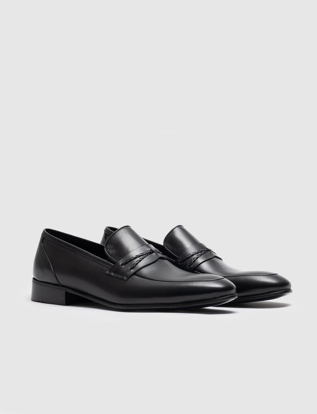 Men Black Genuine Leather Dress Shoes