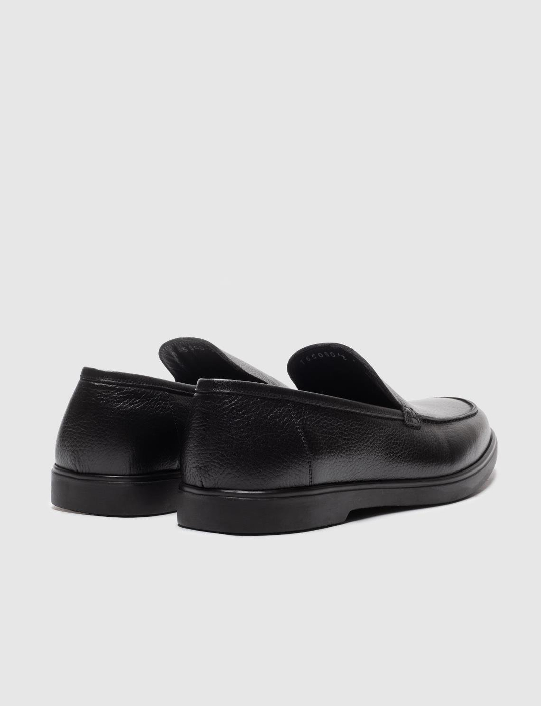 Men Black Genuine Leather Slip On Casual Shoes