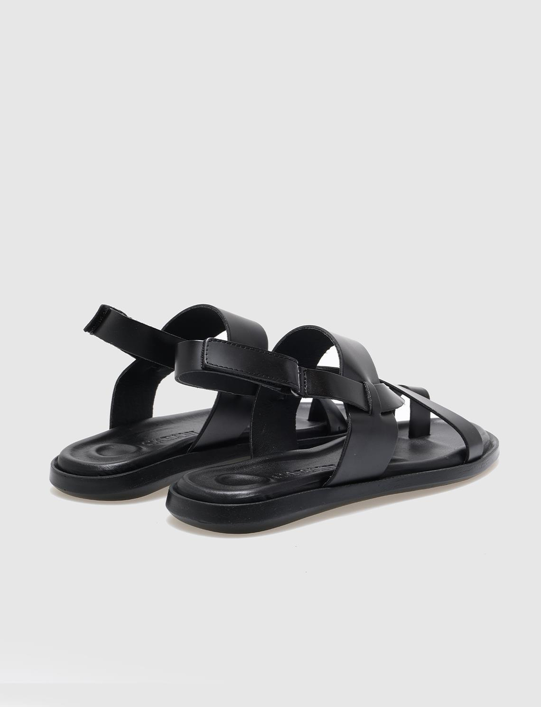 Hakiki Deri Siyah Erkek Sandalet