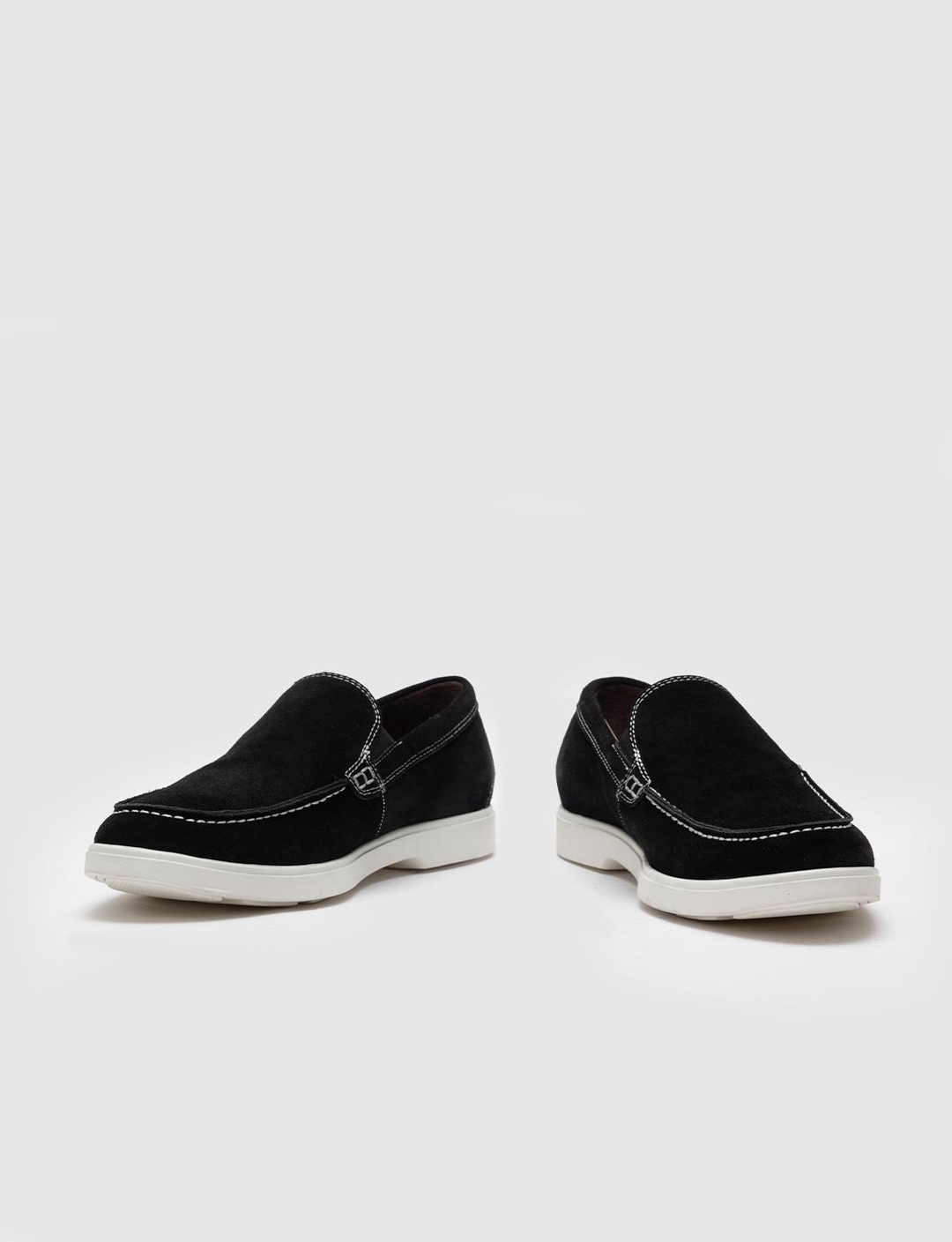 Hakiki Deri Siyah Erkek Süet Günlük Ayakkabı