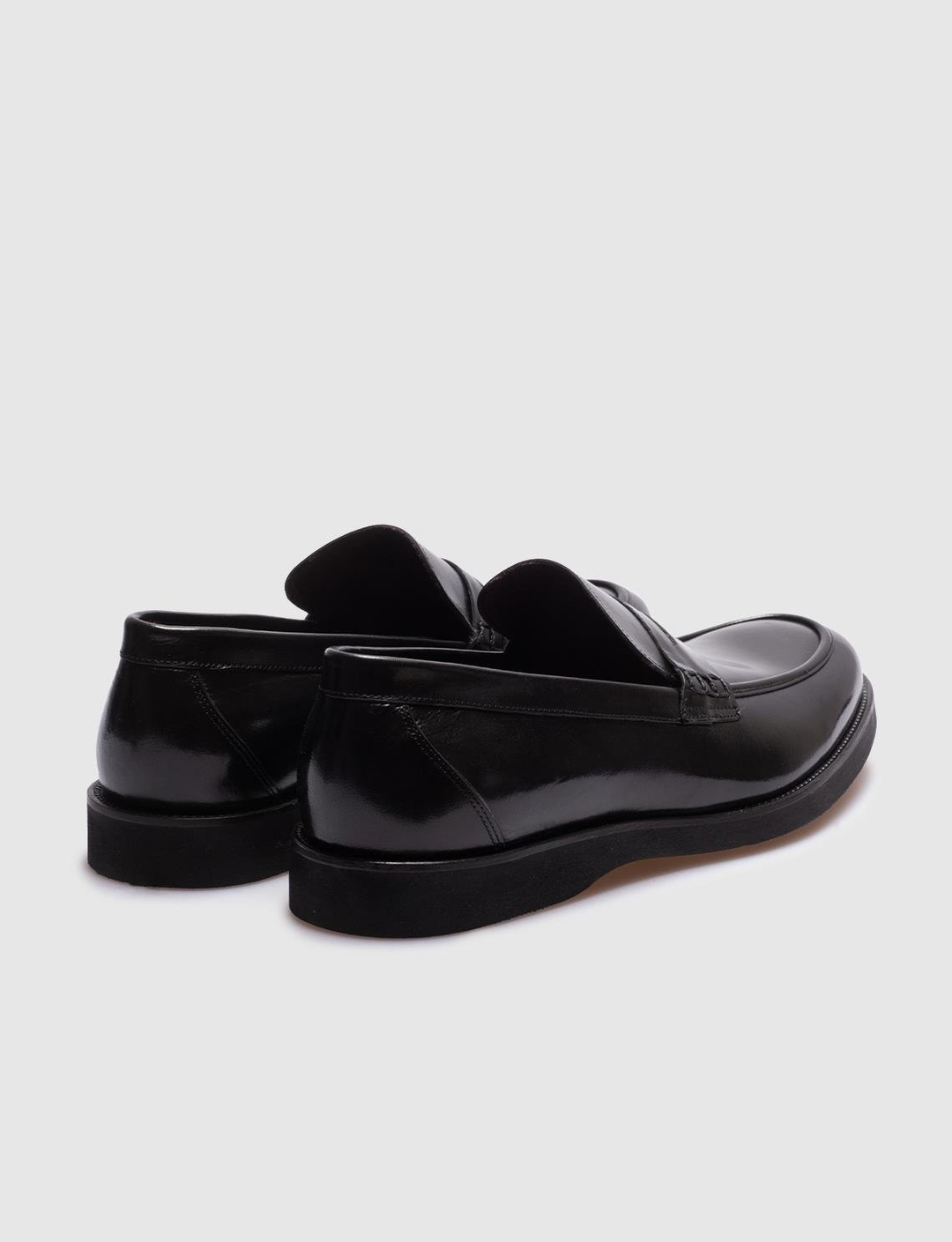 Hakiki Deri Siyah Kemerli Erkek Günlük Ayakkabı