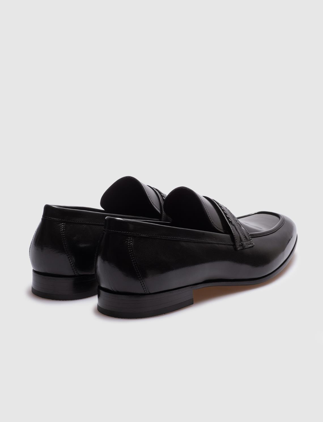 Hakiki Deri Siyah Kemerli Erkek Klasik Ayakkabı