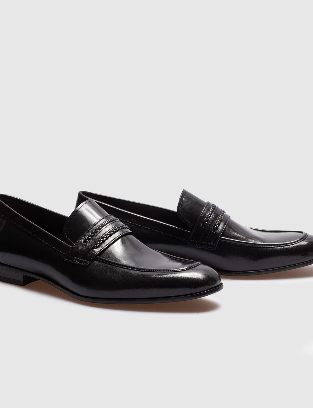 Hakiki Deri Siyah Kemerli Erkek Klasik Ayakkabı