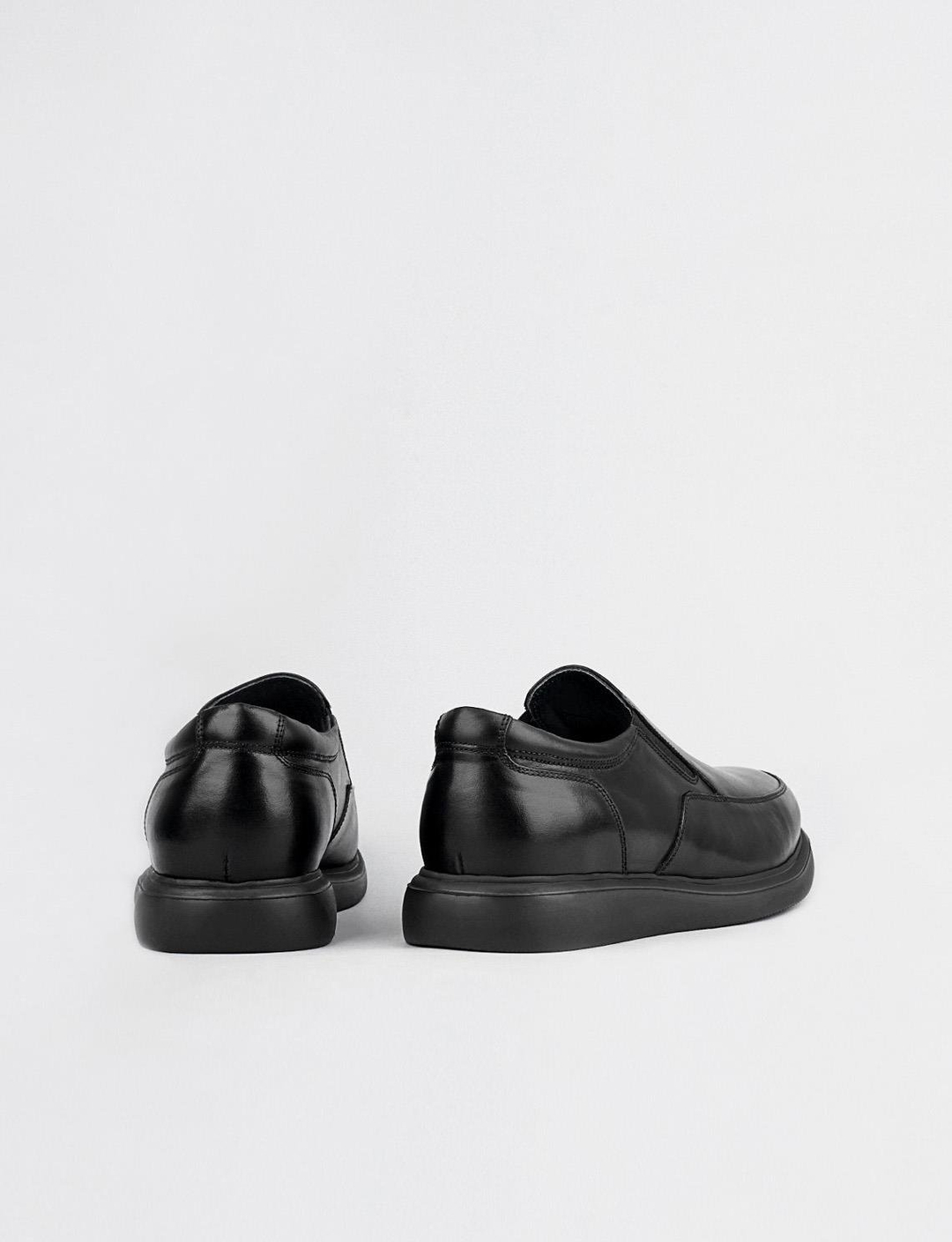 Hakiki Deri Siyah Klasik Erkek Günlük Ayakkabı