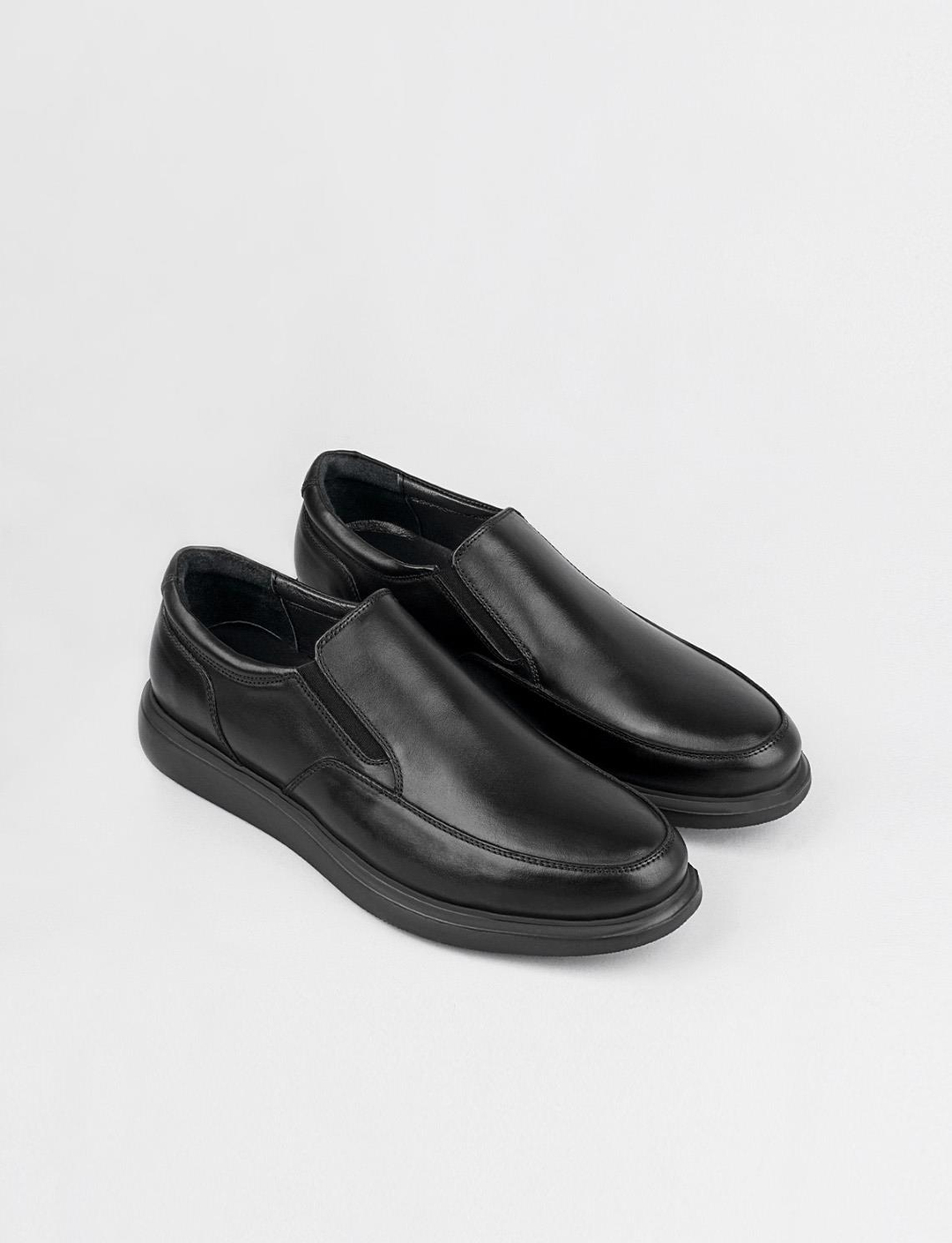 Hakiki Deri Siyah Klasik Erkek Günlük Ayakkabı