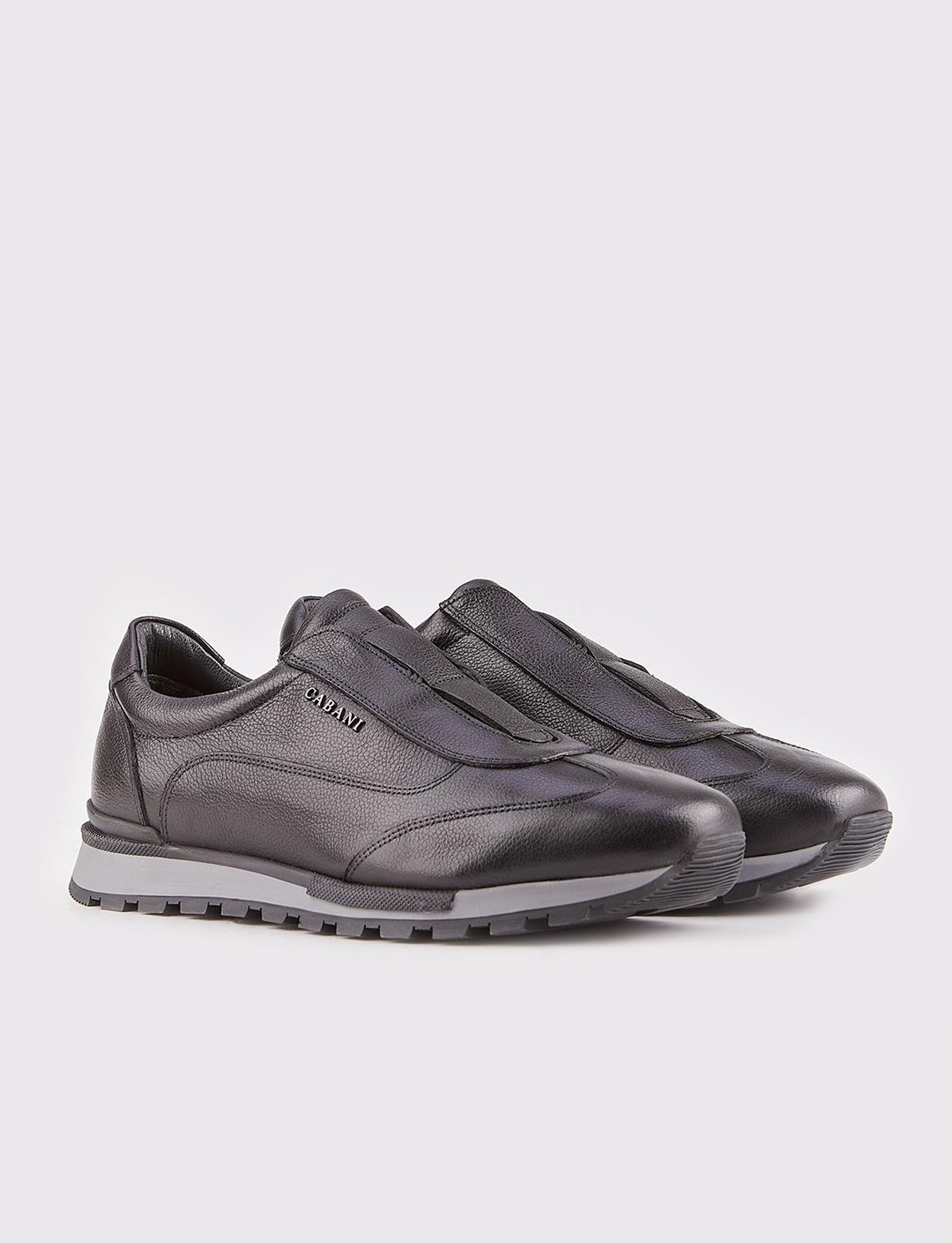 Hakiki Deri Siyah Kürklü Bağcıksız Erkek Spor Ayakkabı