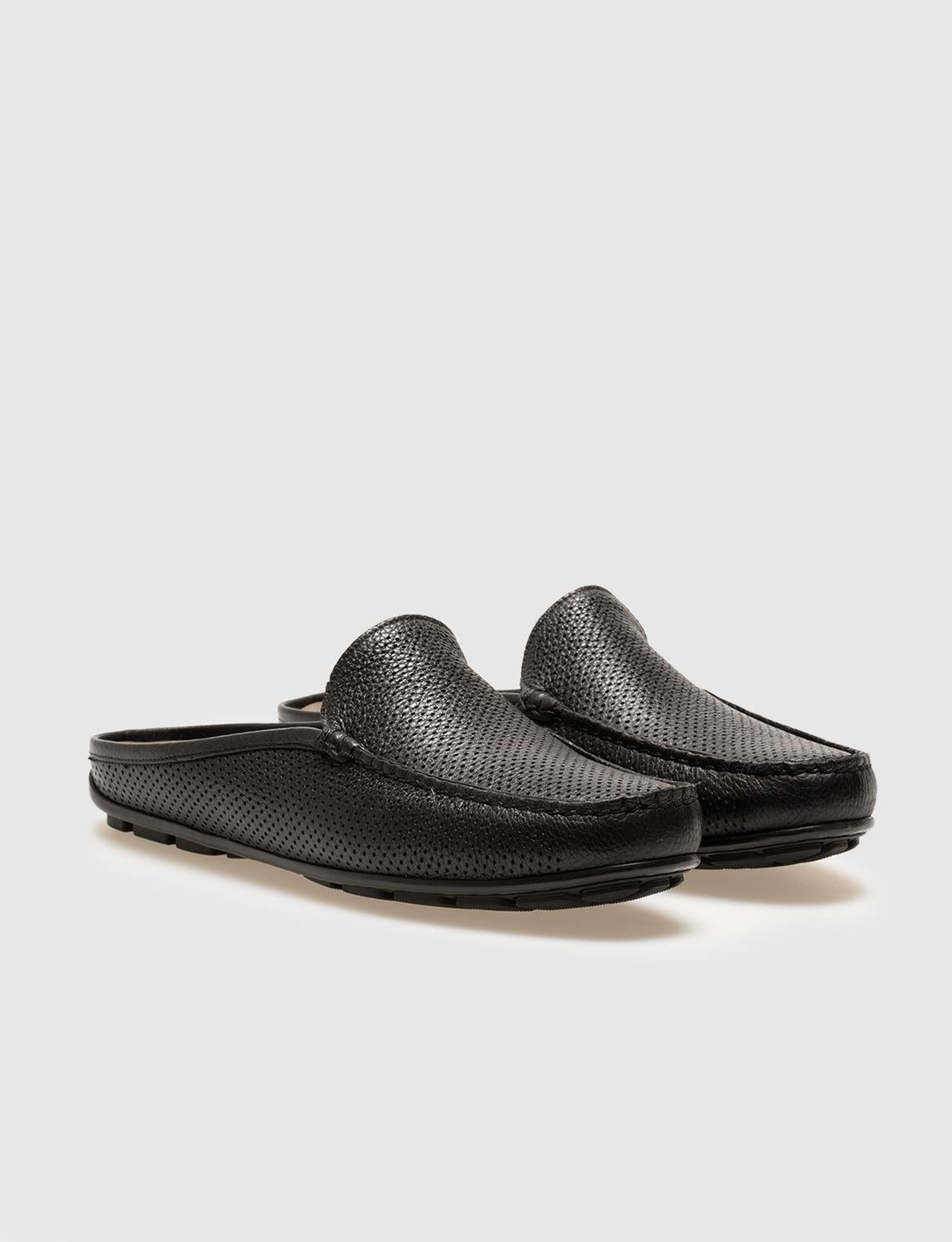 Men Black Genuine Leather Outdoor Mules