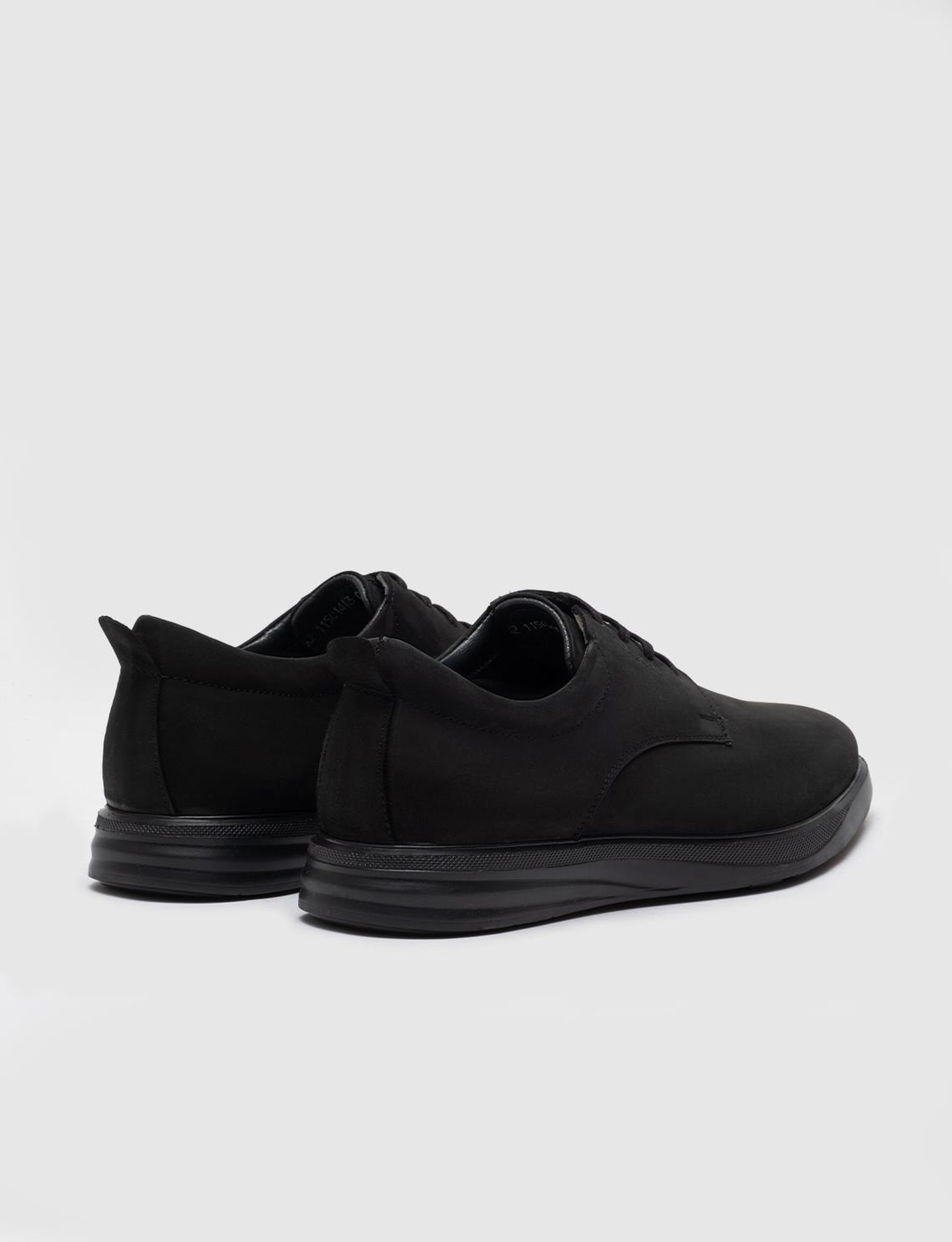 Hakiki Deri Siyah Nubuk Bağcıklı Erkek Günlük Ayakkabı