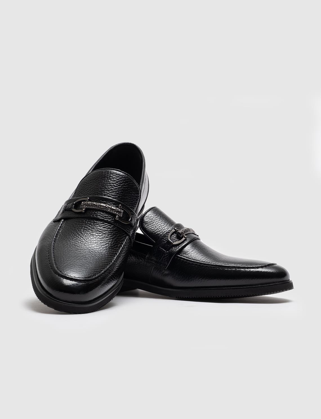 Hakiki Deri Siyah Tokalı Erkek Klasik Ayakkabı