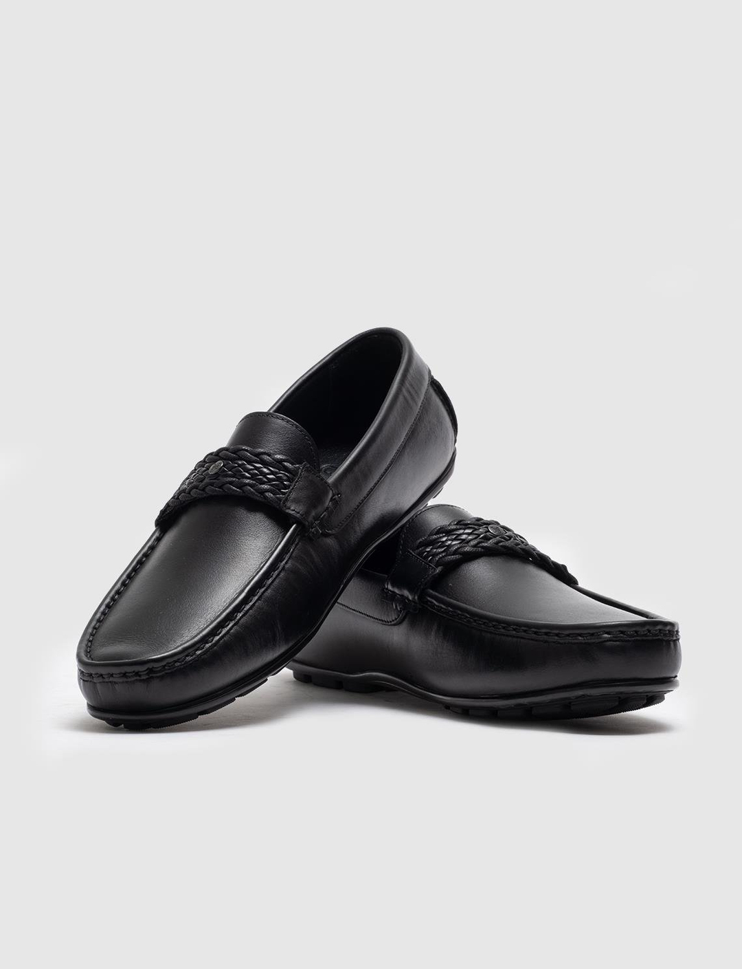 Hakiki Deri Siyah Tokalı Erkek Loafer