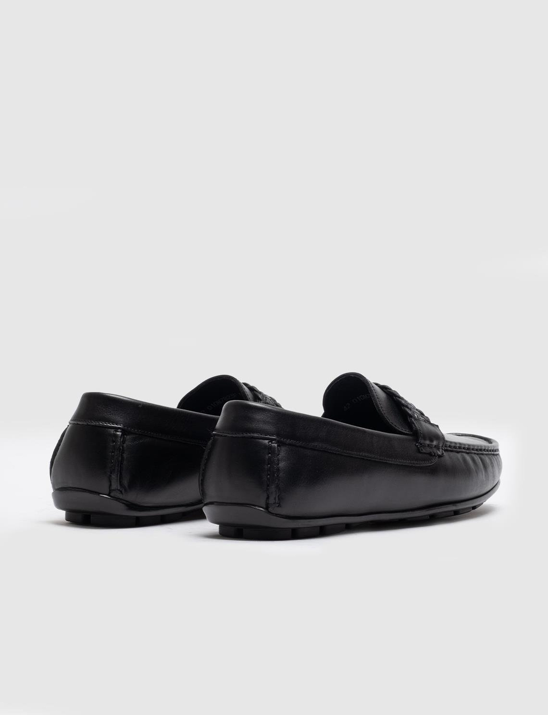 Hakiki Deri Siyah Tokalı Erkek Loafer