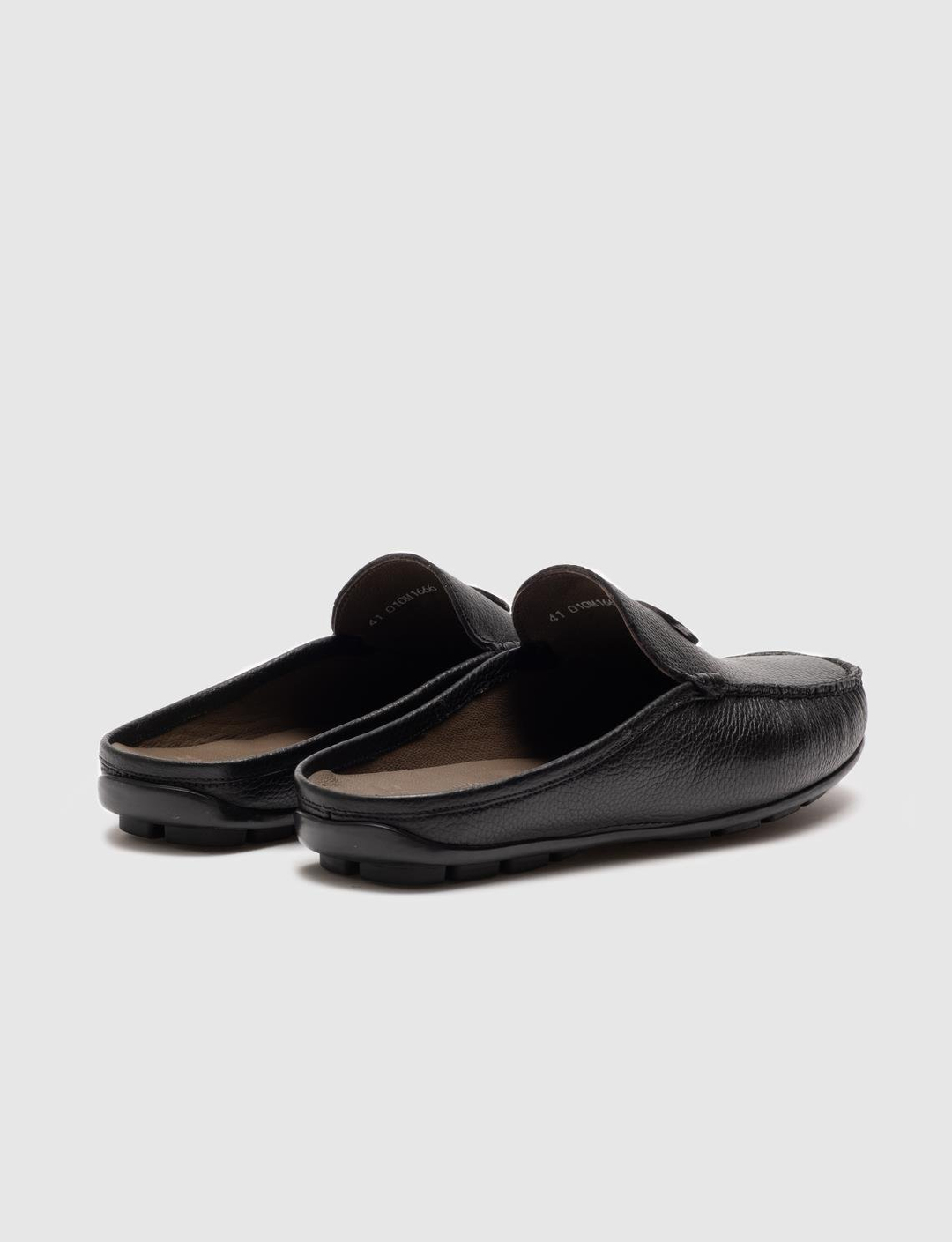 Hakiki Deri Siyah Tokalı Erkek Terlik