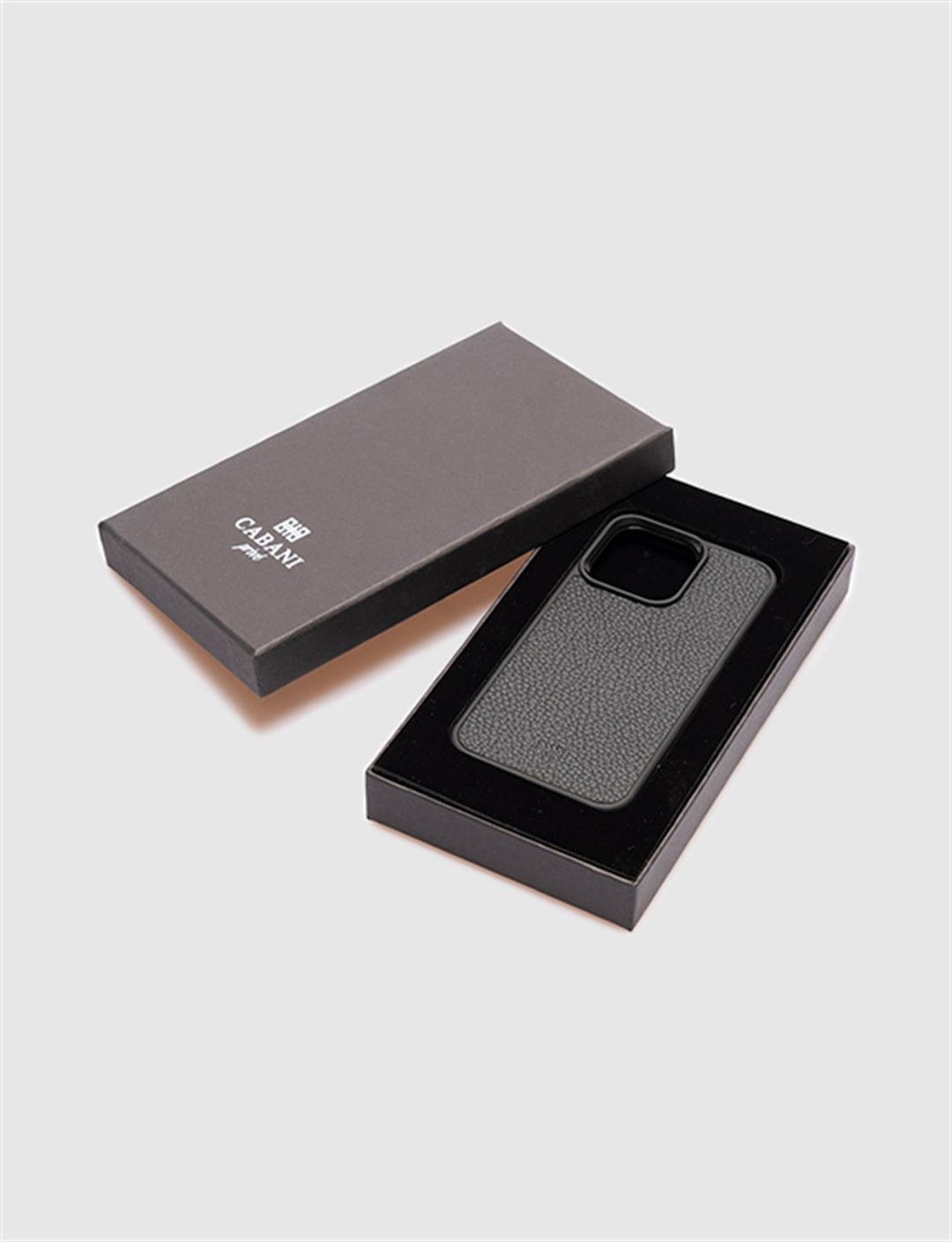 Hakiki Deri Siyah Unisex Telefon Kılıfı