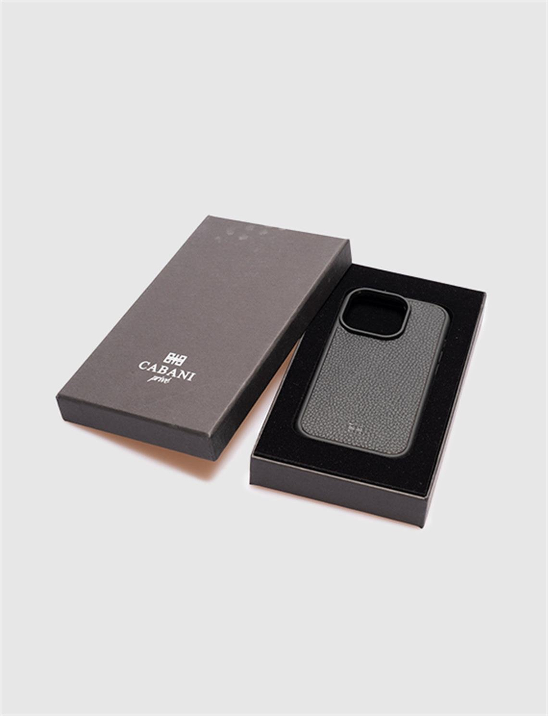 Hakiki Deri Siyah Unisex Telefon Kılıfı