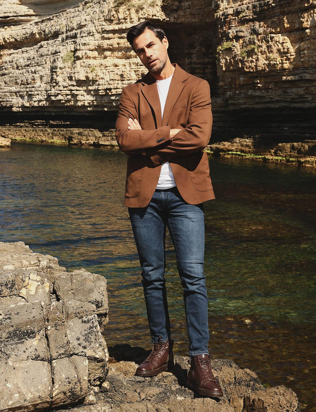 Genuine Leather Brown Zipper Clousure Casual Boots