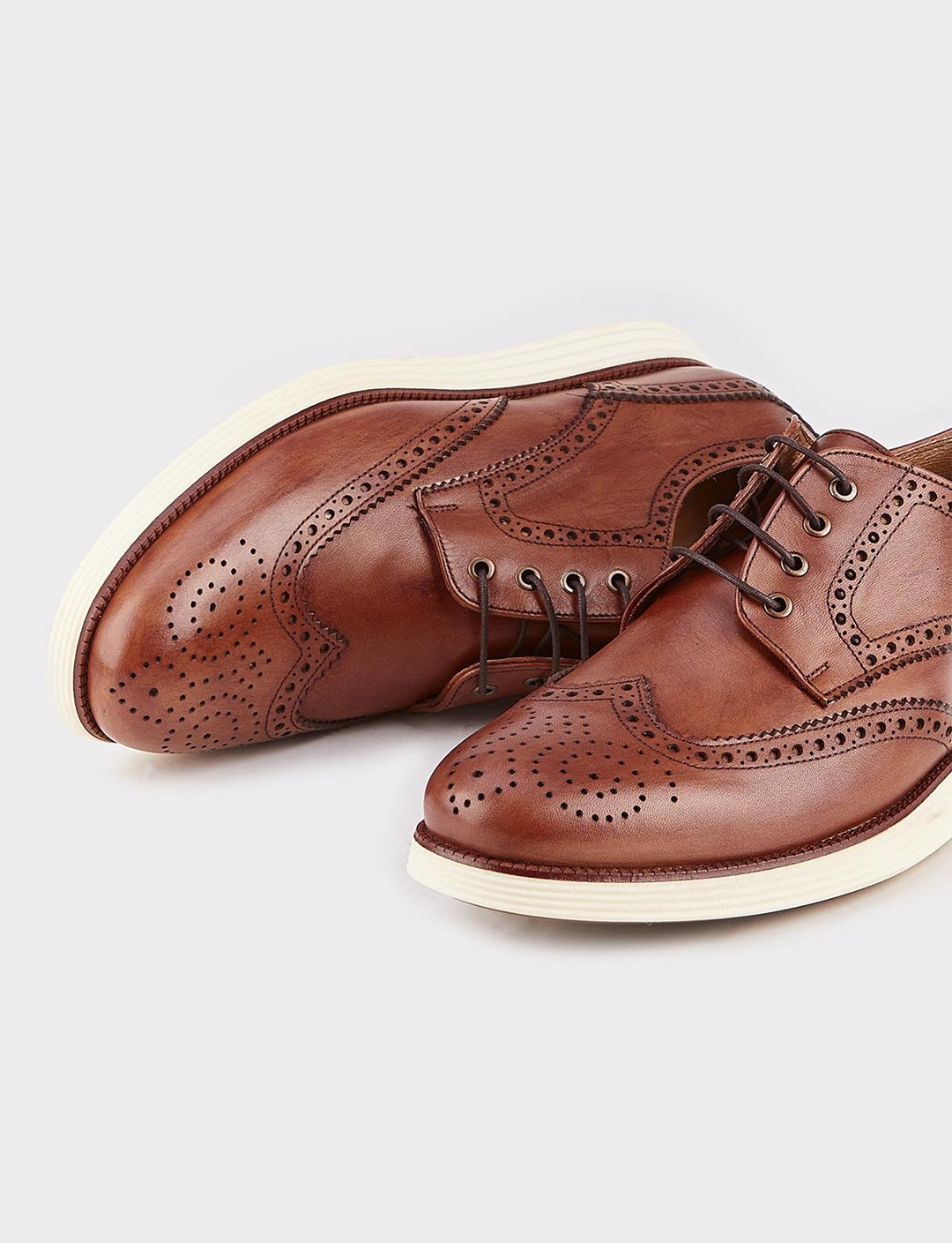 Men Tan Genuine Leather Casual Shoes