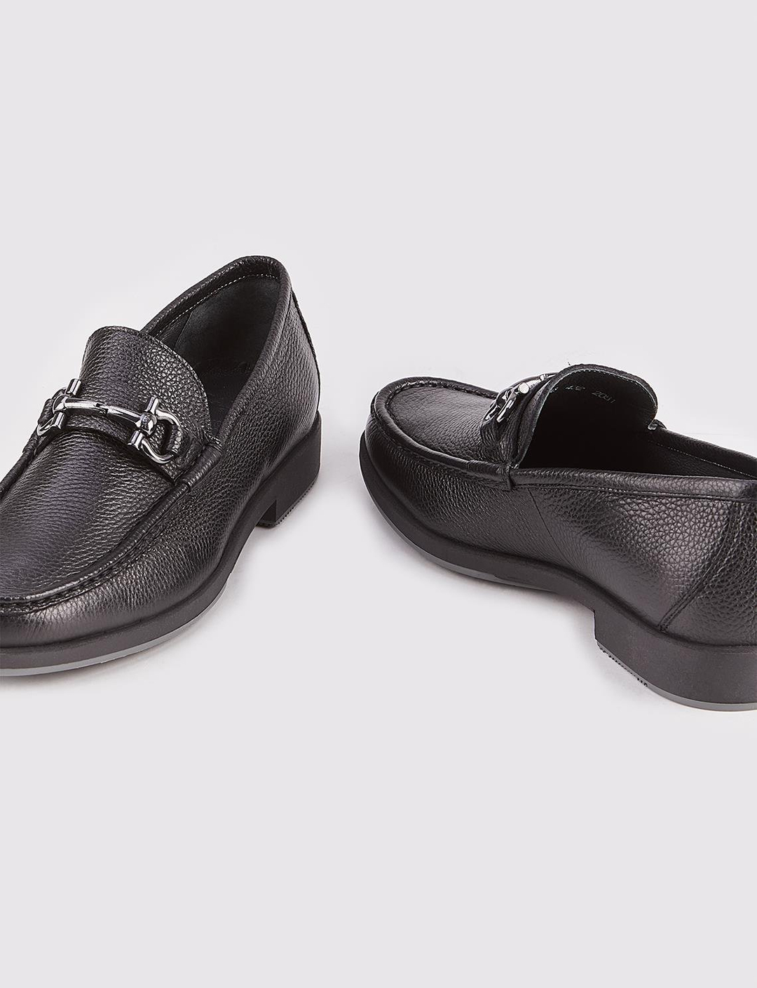 Hakiki Deri Toka Detaylı Siyah Erkek Günlük Ayakkabı