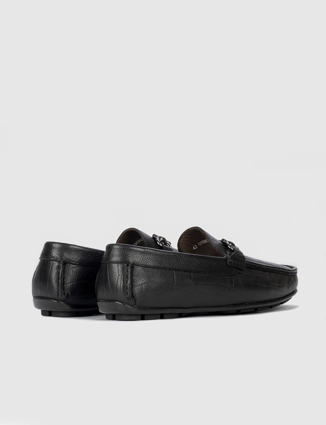 Hakiki Deri Tokalı Siyah Erkek Loafer