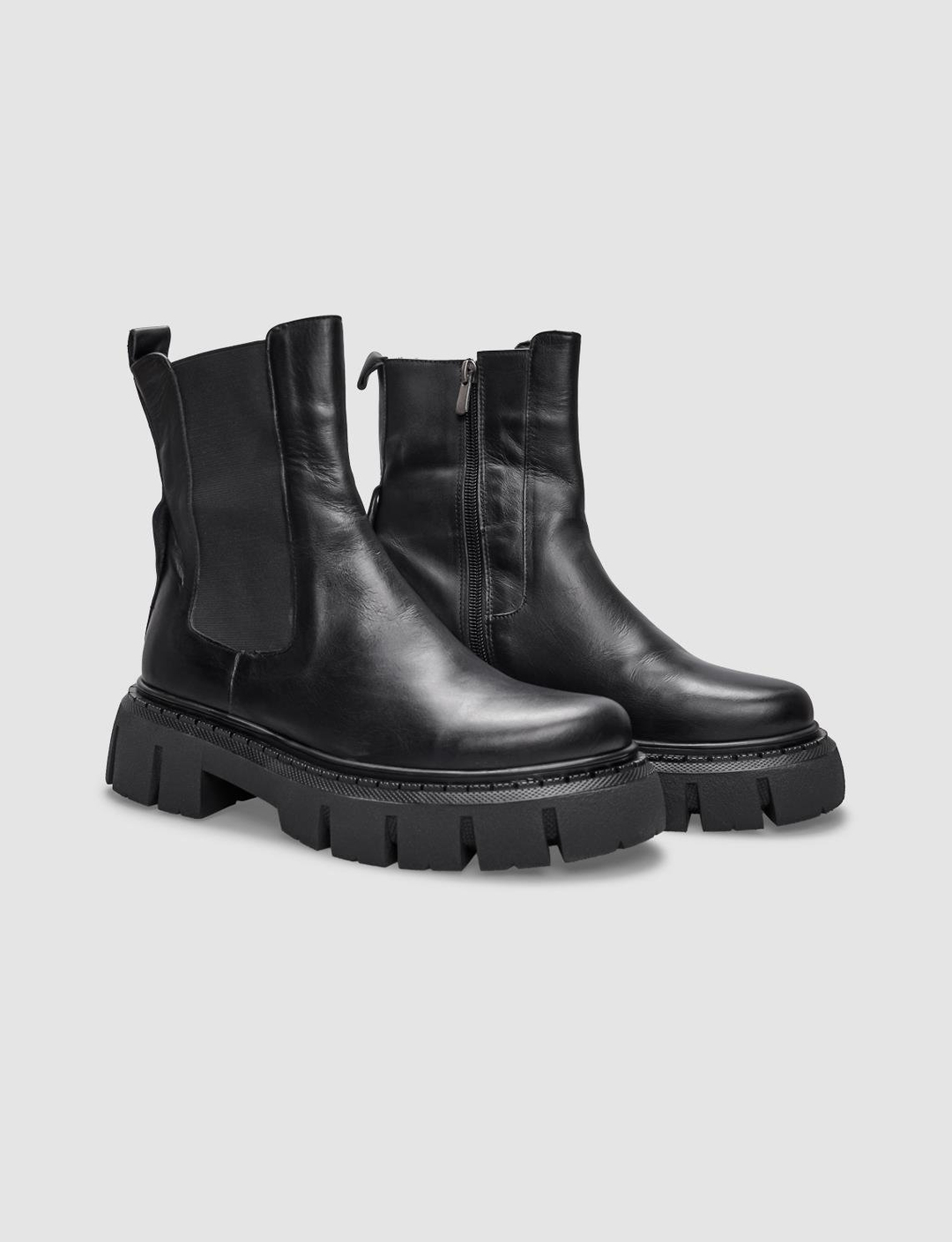 Jurdan Taban Hakiki Deri Siyah Fermuarlı Kadın Günlük Bot