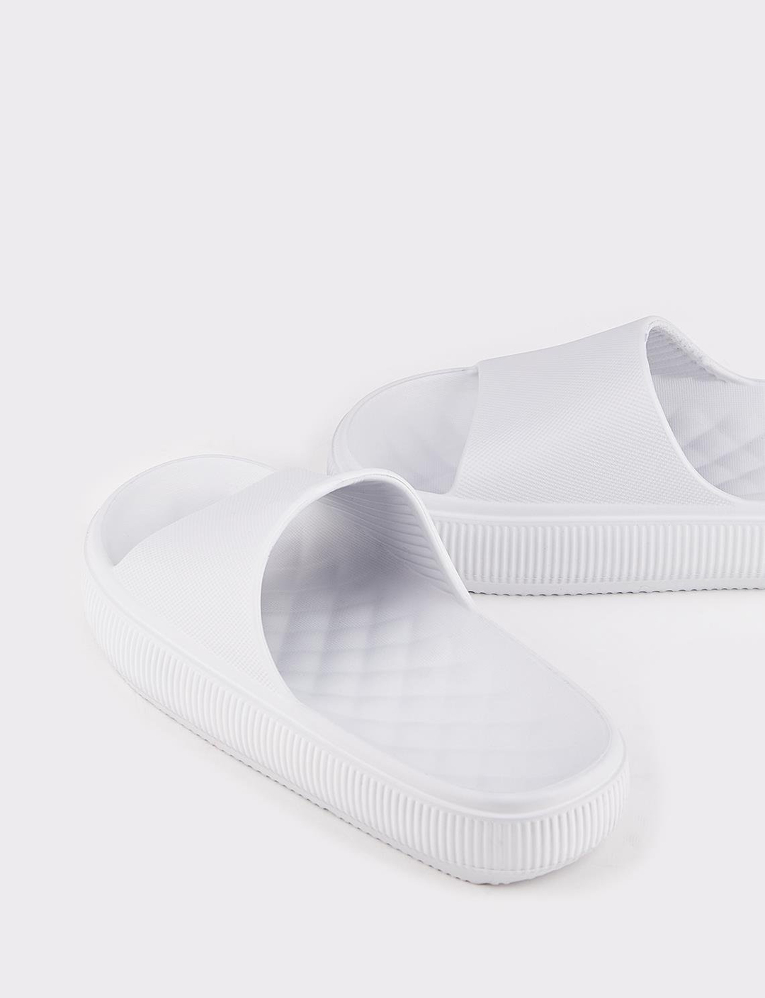 Kadın Yüksek Tabanlı Gri Düz Terlik