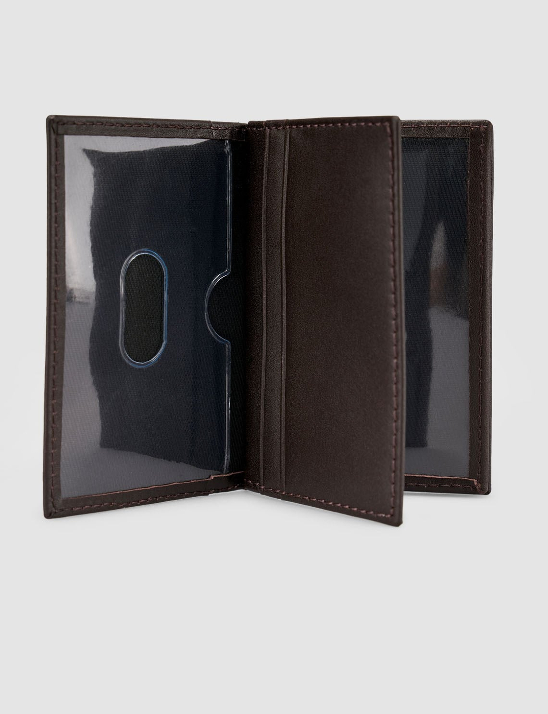 Kahverengi Hakiki Deri Dikey Cüzdan (Kartlık Bölmeli)