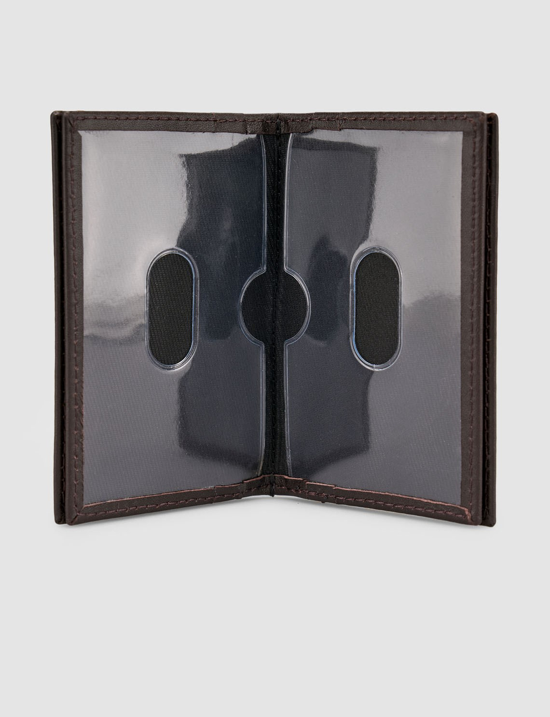 Kahverengi Hakiki Deri Dikey Cüzdan (Kartlık Bölmeli)