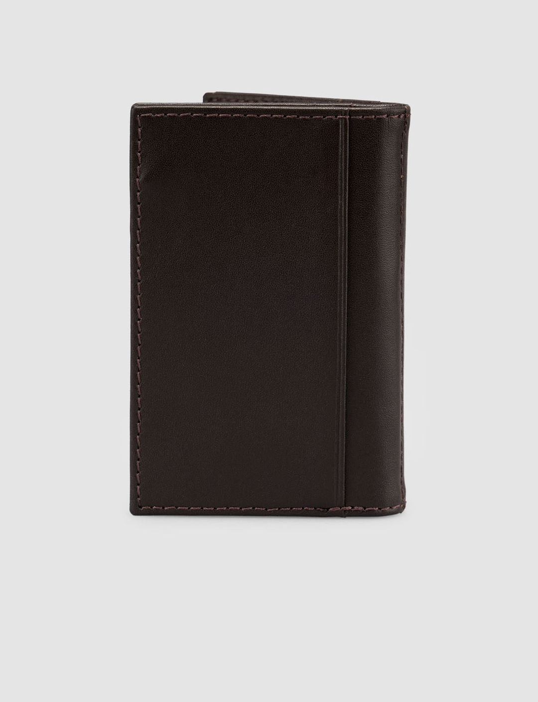 Kahverengi Hakiki Deri Dikey Cüzdan (Kartlık Bölmeli)