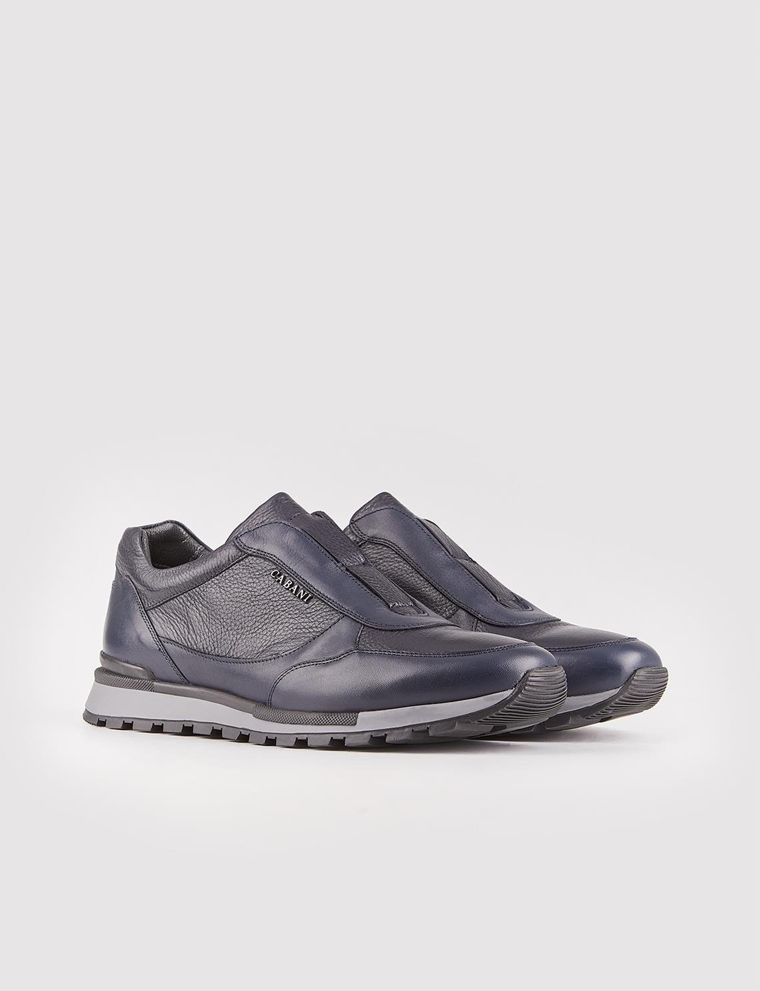 Kauçuk Taban Hakiki Deri Lacivert Erkek Spor Ayakkabı