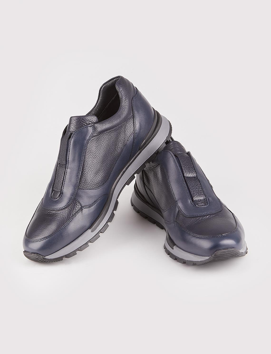 Kauçuk Taban Hakiki Deri Lacivert Erkek Spor Ayakkabı