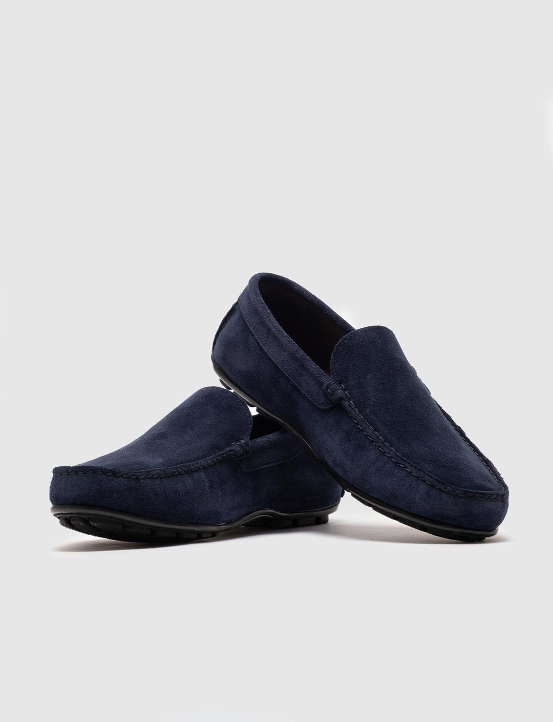 Kauçuk Tabanlı Hakiki Deri Lacivert Erkek Loafer
