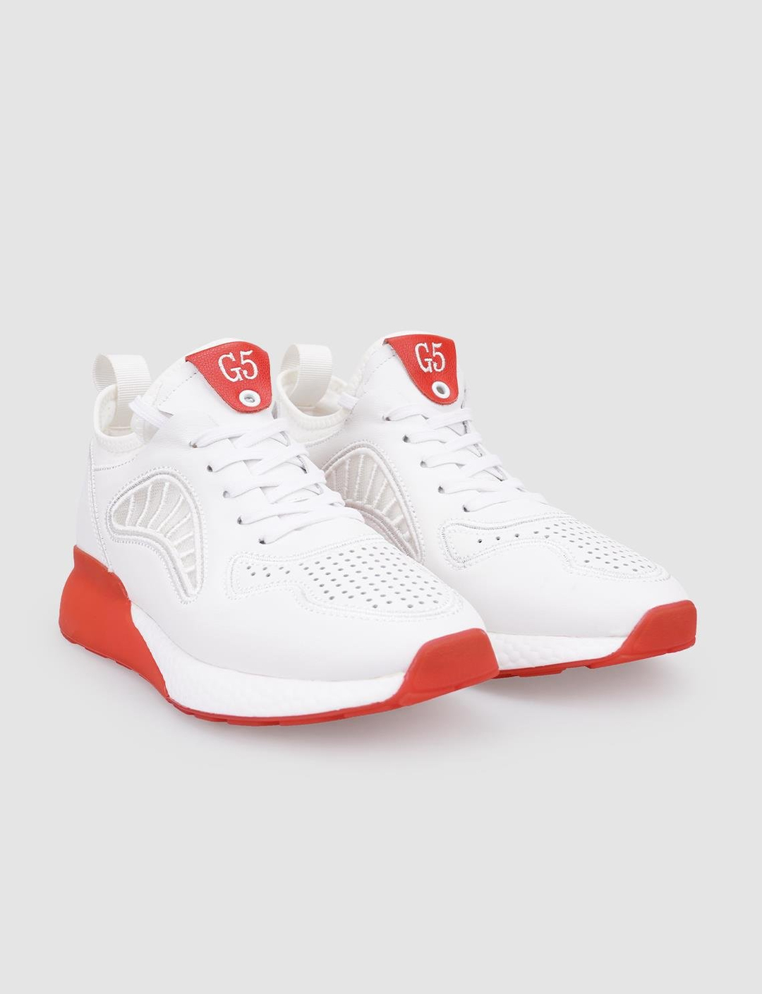 Men White Lace Up Chunky Sneakers