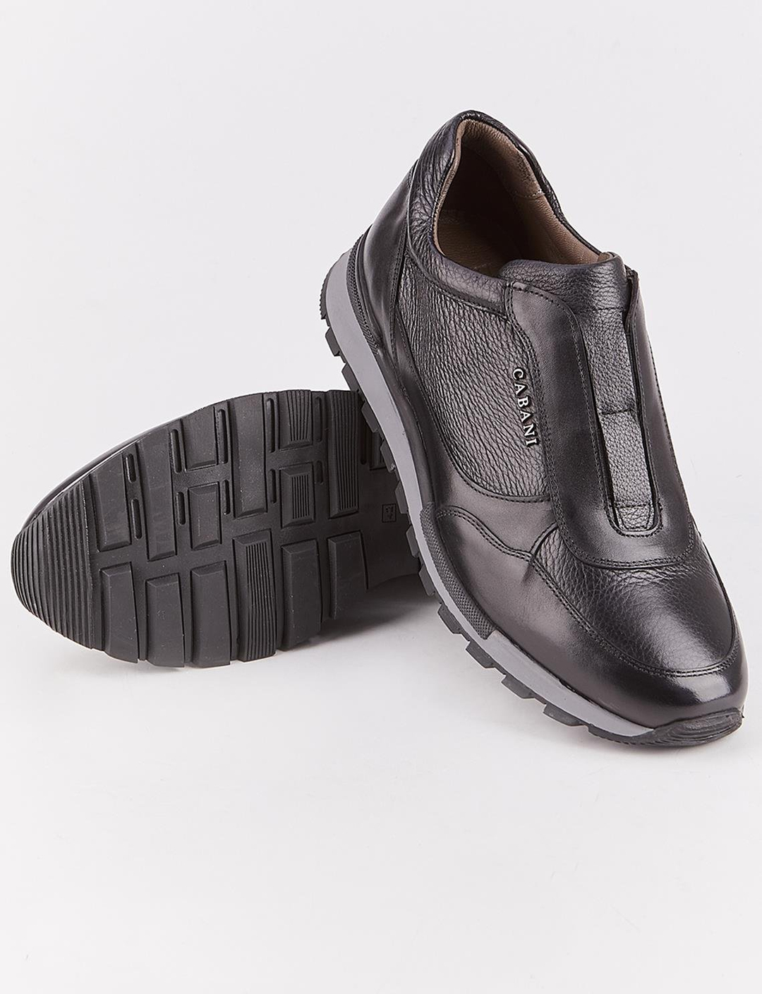 Kışlık Hakiki Deri Siyah Erkek Spor Ayakkabı