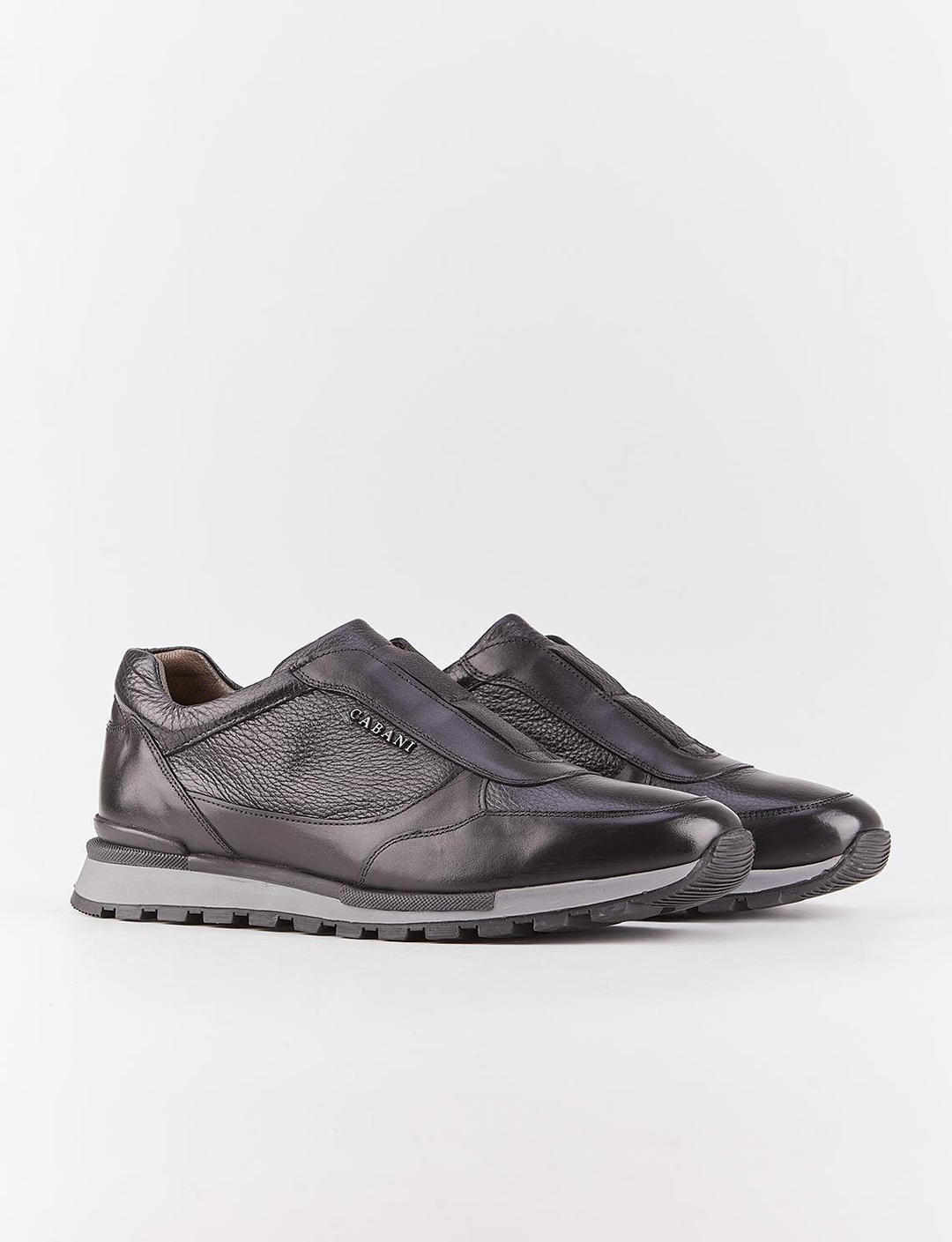 Kışlık Hakiki Deri Siyah Erkek Spor Ayakkabı