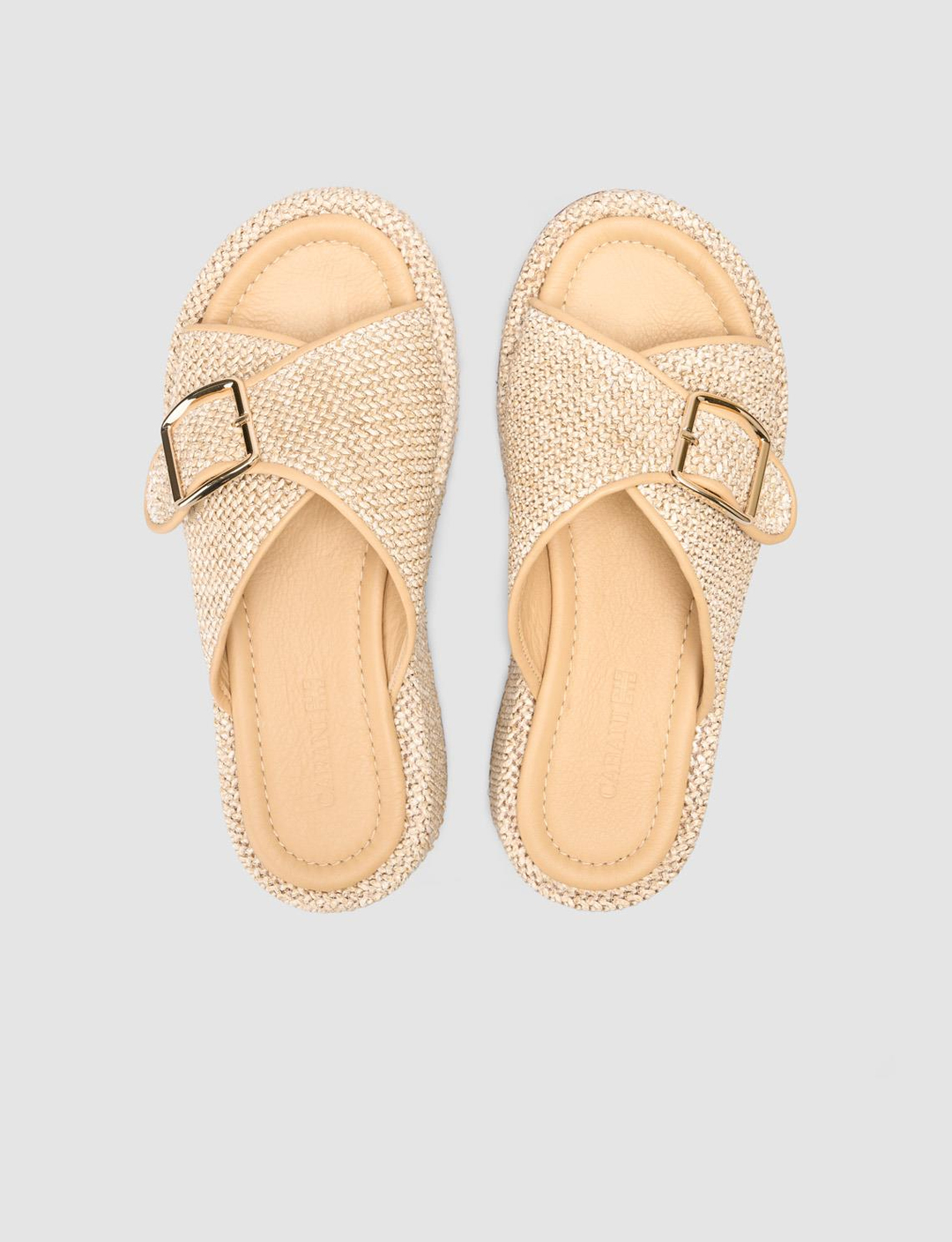 Kumaş Bej Kadın Terlik