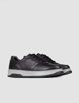 Licata Hakiki Deri Sneaker Siyah Bağcıklı Erkek Spor Ayakkabı