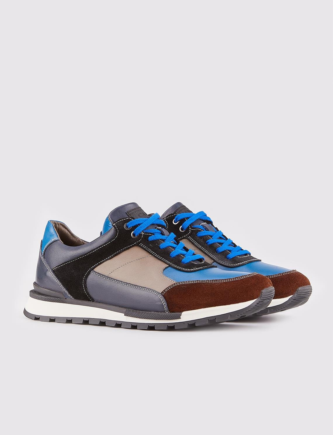 Light Termo Tabanlı Hakiki Deri Lacivert Bağcıklı Erkek Spor Ayakkabı