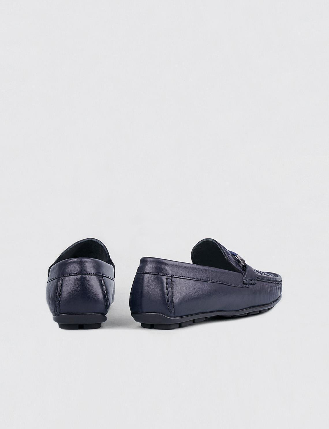 Mavi Bantlı Hakiki Deri Lacivert Erkek Loafer