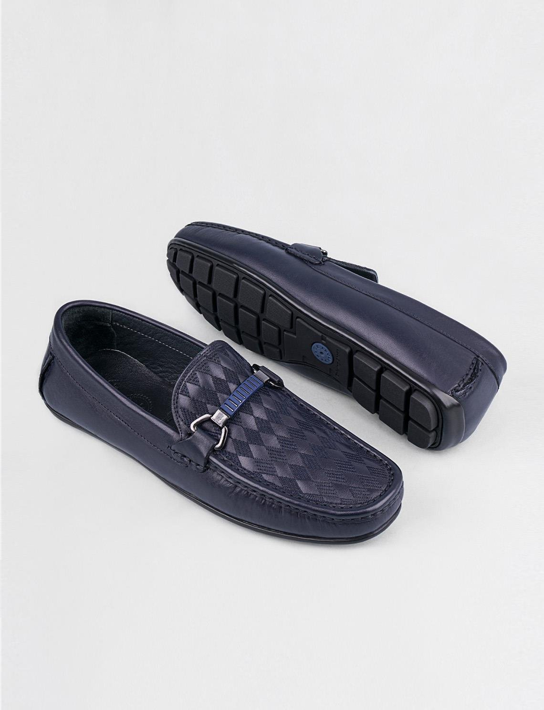 Mavi Bantlı Hakiki Deri Lacivert Erkek Loafer