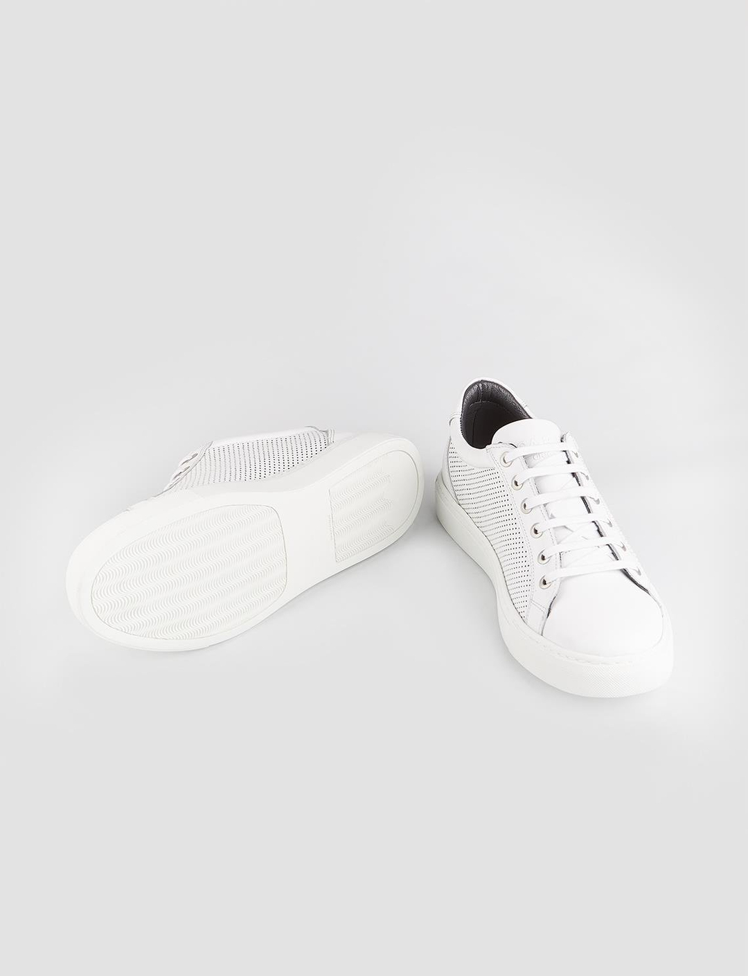 Meşin Astar Hakiki Deri Beyaz Bağcıklı Erkek Spor Ayakkabı