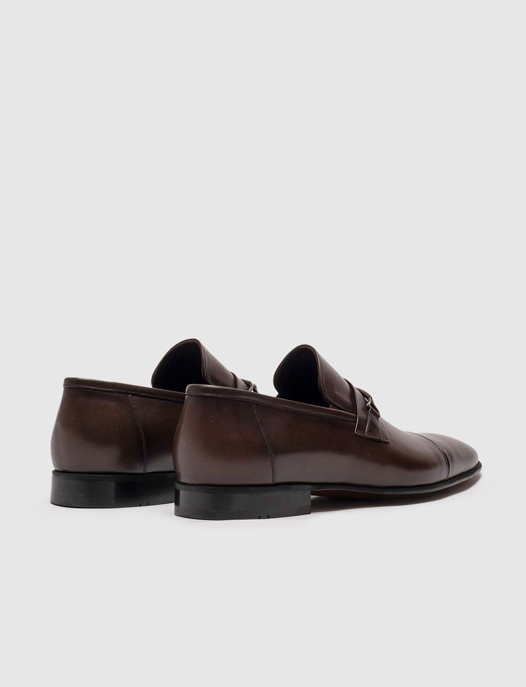 Neolit Tabanlı Hakiki Deri Kahverengi Tokalı Erkek Klasik Ayakkabı