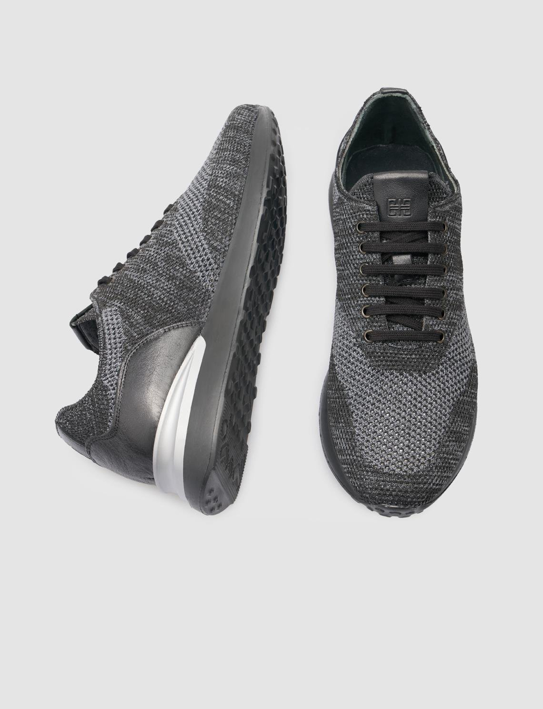 Özel Motifli Triko Gri Bağcıklı Erkek Spor Ayakkabı