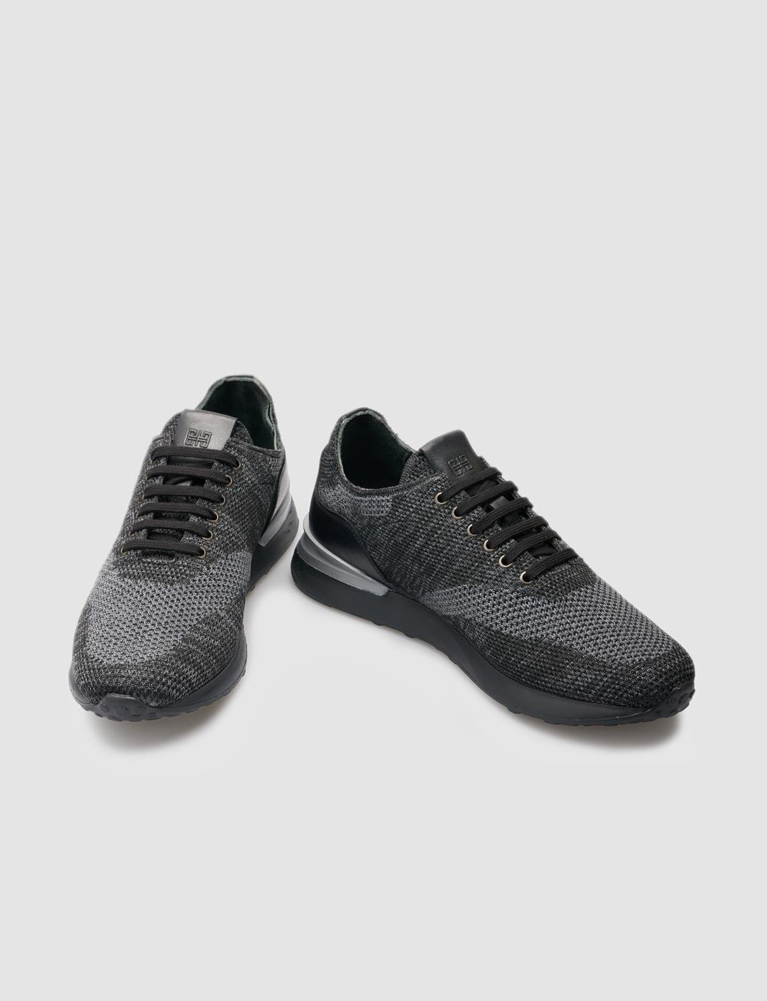 Özel Motifli Triko Gri Bağcıklı Erkek Spor Ayakkabı