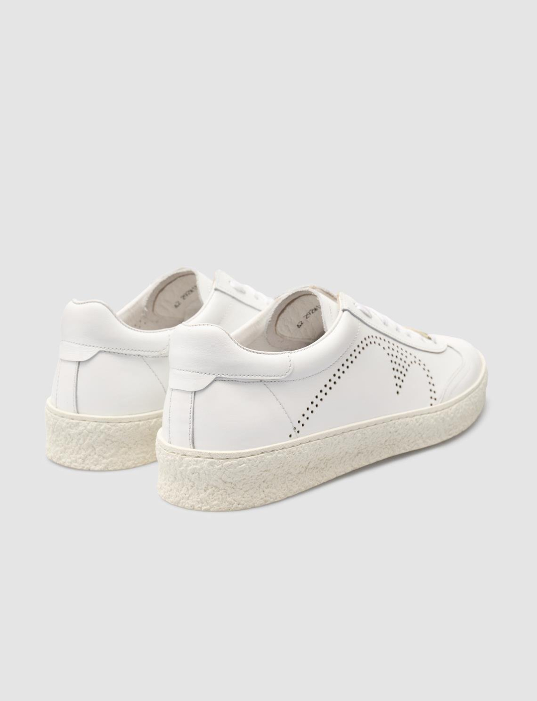 Özel Yapım Hakiki Deri Beyaz Bağcıklı Erkek Spor Ayakkabı