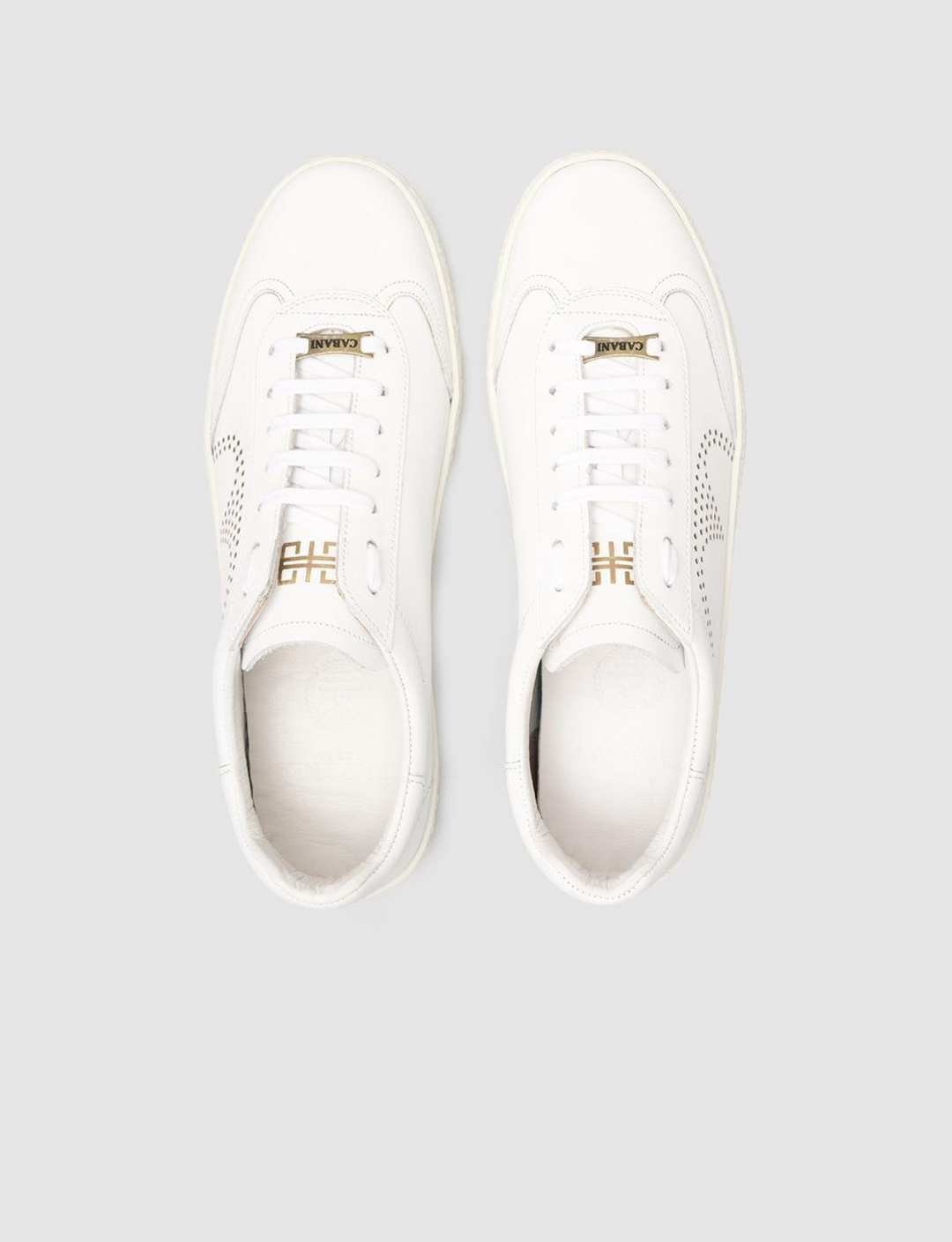 Özel Yapım Hakiki Deri Beyaz Bağcıklı Erkek Spor Ayakkabı