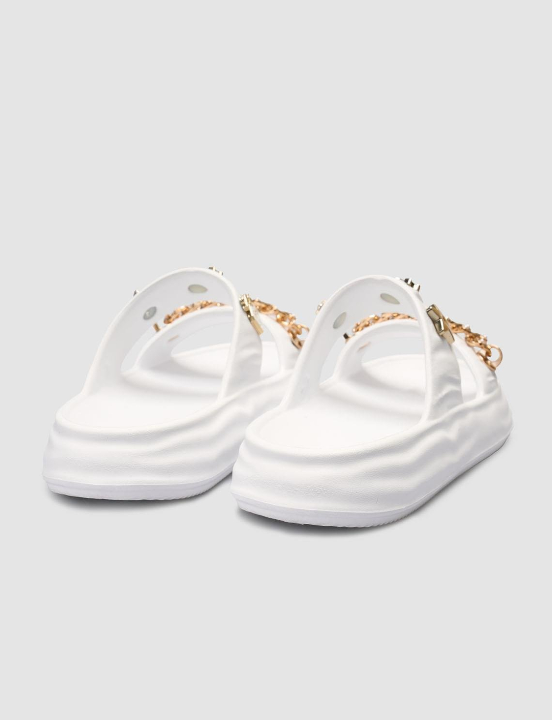 PU Beyaz Kadın Terlik